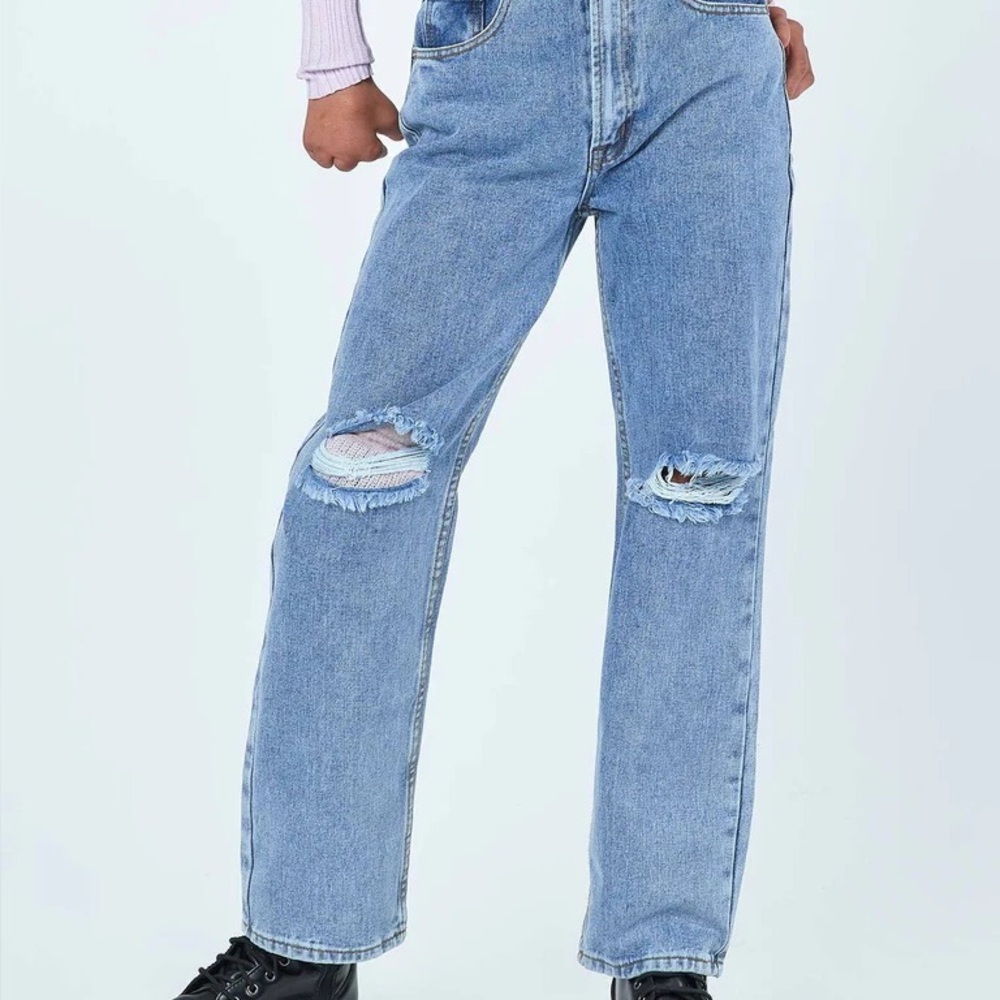American Vintage Super cute jeans ripped knee blue denim mid wash pants, size 29